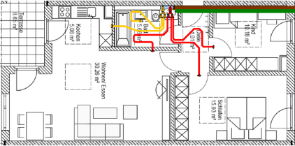 Esempio
di installazione
in nuova
costruzione