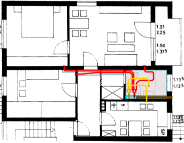 Esempio di
installazione in
edificio esistente